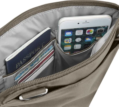 Miniatura 10 de Travelon - Bolso bandolera antirrobo clásico, doble cremallera, delgado