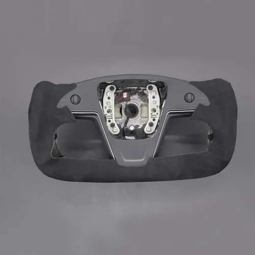 Miniatura 7 de MEWANT Funda de Volante de Athsuede con Costura Manual en Negro 9040 para Tesla Model S Yoke 2021-2023 Model X 2021-2023