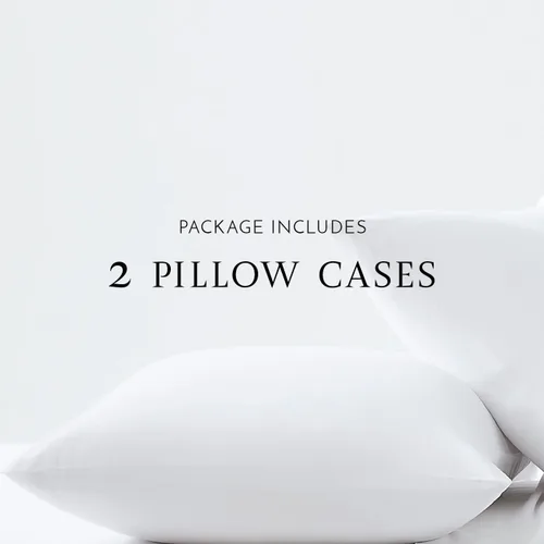 Miniatura 2 de Linen Closet Juego de 2 fundas de almohada de algodón orgánico de lujo de 144 hilos, color blanco ártico