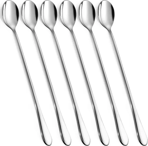 Miniatura 8 de Rainspire Cucharas de café de 9 pulgadas de largo para barra de café, agitadores de café, cuchara de helado, cucharas de té, cuchara larga de acero
