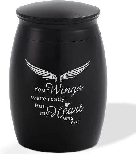 Miniatura 13 de Urna de cremación mediana verde para cenizas humanas adulto macho hembra Angel Ceramic Urn for Ashes Men Women Dad Mom,Memorial Urn with Velvet