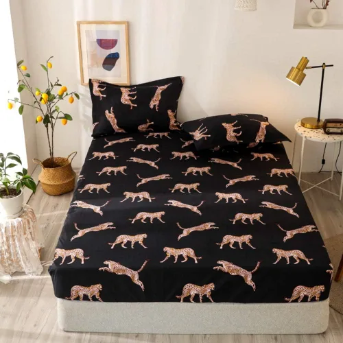 Miniatura 24 de Feelyou Juego de sábanas bajeras con estampado de mármol, tamaño Queen, elegante, de lujo, color negro, para niños, adolescentes, adultos