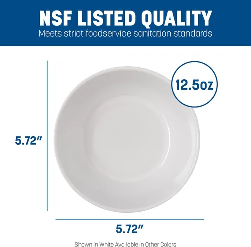 Miniatura 4 de Carlisle FoodService Products Kingline - Tazón de plástico reutilizable para el hogar y restaurantes, melamina, 12.5 onzas, color blanco
