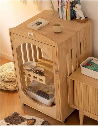 Miniatura 3 de Casa para gatos jaula para gatos Villa pequeña con inodoro de dos pisos para gatos Casa de gato Casa para el hogar Mascota Gatito Gato Villa