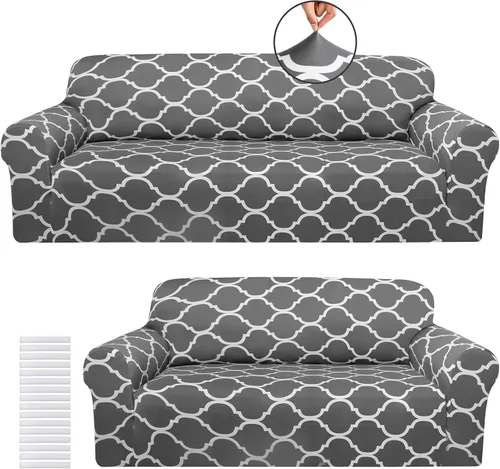 Miniatura 17 de Peryiter Juego de 3 fundas para sofá para sala de estar, fundas para muebles de sofá y sillones, funda para sillón con brazos, protector de muebles