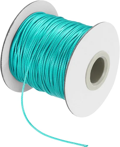 Miniatura 49 de MECCANIXITY Cordón encerado de poliéster encerado de 0.020 in, cuerda de cera de 175 yardas para hacer pulseras, collares, cuentas, joyería y Negro