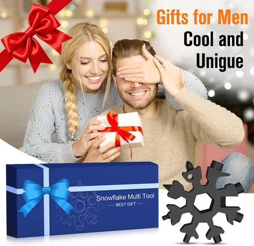 Miniatura 2 de Regalos navideños para hombres, multiherramienta de copo de nieve 18 en 1, regalos de elefante blanco para adultos, regalo de Navidad para hombres
