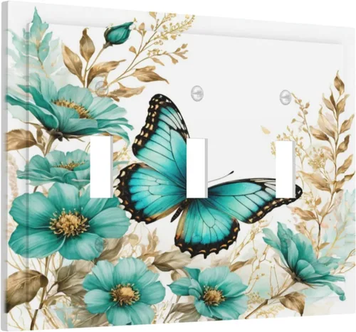 Miniatura 132 de Rainbow in the Clouds - Placas de Pared de Doble Interruptor de 2 Posiciones, Panel de Arte Rosa, Cubierta de Interruptor de Luz, Placa Frontal Arco