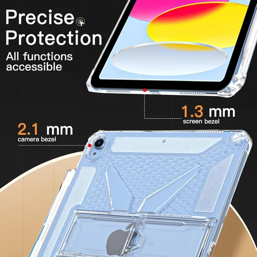 Miniatura 13 de Clear Stand Case for iPad Air 3 (Air 3rd Generation) 10.5 inch 2019 & iPad Pro 10.5 inch 2017 with Pencil Holder/Kickstand Soft TPU Back Silicone