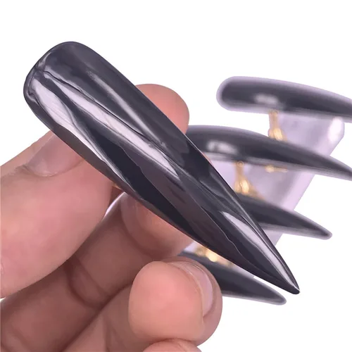 Miniatura 5 de Polvos holográficos de espejo para uñas, efecto dorado cromado, lentejuelas de polvo metálico puro, gel UV, pigmento de polvo cromado negro