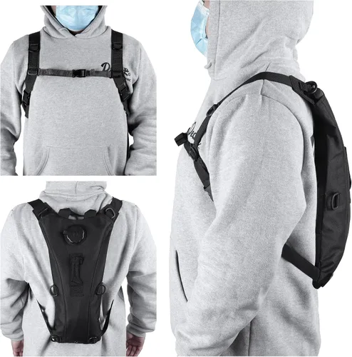 Miniatura 5 de Mochila de hidratación con vejiga de agua de 3 L, mochila táctica de agua ligera, paquete de hidratación para senderismo, ciclismo, correr