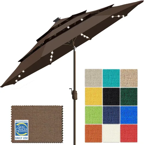 Miniatura 27 de EliteShade - Sombrilla solar de 9 pies / 2.74 metros, con 80 luces LED para patio, mesa al aire libre, con ventilación y cubierta que no se decolora