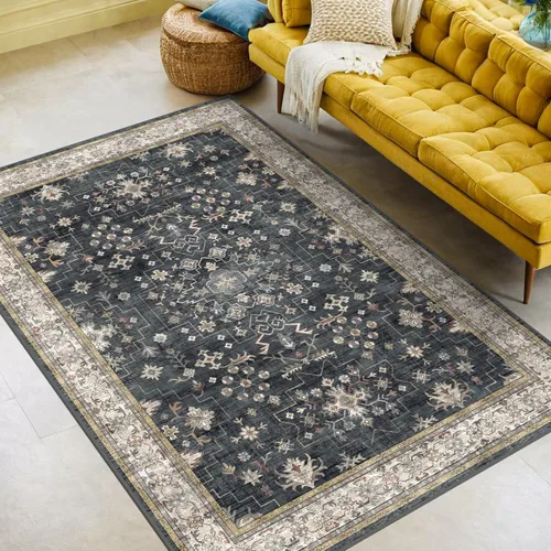Miniatura 216 de Alfombra Boho Negra para Sala de Estar - Alfombra de Área Lavable de 10x14 Pies, Alfombras de Comedor para Debajo de la Mesa, Alfombra Suave de Pelo