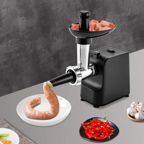 Miniatura 5 de Picadora de carne, molinillo eléctrico de 1000 W para carne con accesorios, máquina para hacer salchichas de acero inoxidable, kit de Kubbe con 3