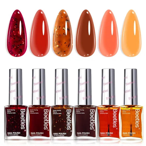 Miniatura 34 de Beetles - Juego de esmaltes de uñas pastel, 6 colores, rosa, azul, amarillo, nude, rosa, morado, juego de esmalte de uñas de secado rápido, secado