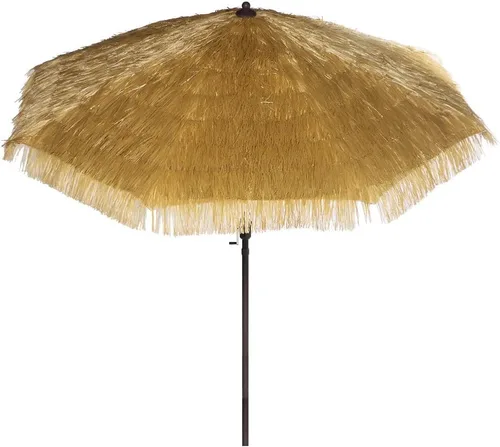 Miniatura 8 de Hula - Sombrilla Tiki de paja tropical, palapa, rafia, tiki hut, sombrilla hawaiana para patio con flecos, sombrilla bohemia de 6 pies 8 pies y 9
