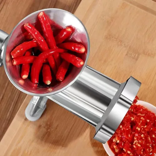 Miniatura 3 de Picadora manual de carne, máquina de picar carne de aleación de aluminio, kit multifuncional de procesador de alimentos para uso doméstico y cocina