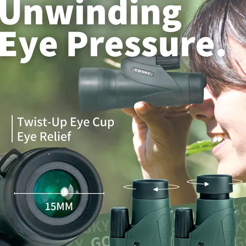 Miniatura 2 de Gosky Telescopio monocular HD de 12 x 55 con prisma BAK4 y lente FMC, ligero con adaptador para teléfono inteligente, para observación de aves