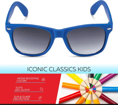 Miniatura 92 de Retro Rewind Lentes de sol para niños y niñas de 3 a 12 años, inastillables, UV400, lentes de sol para niños pequeños