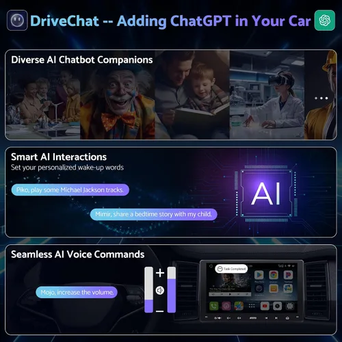 Miniatura 2 de S8 de 8 núcleos de 9 pulgadas 4G+32G Android estéreo de coche doble din, CarPlay inalámbrico y Android Auto, 4G LTE/WiFi y BT y USB Tethering