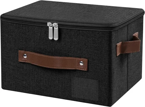 Miniatura 39 de Lucky Monet 1 contenedor de almacenamiento con tapas de cremallera de 10 x 8 x 7 pulgadas, cajas de almacenamiento plegables de tela con tapa