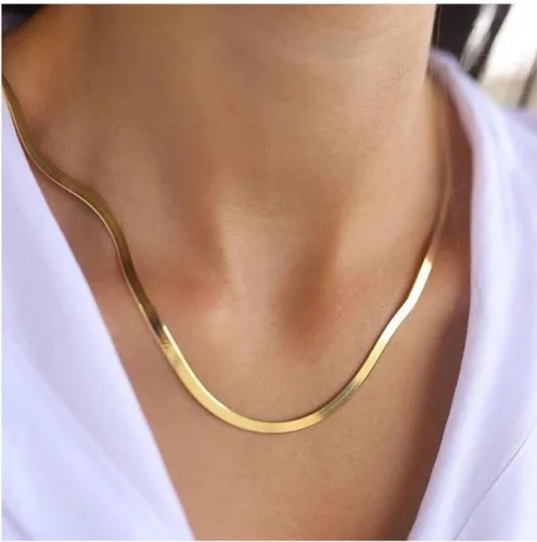 Miniatura 5 de JoycuFF Collar de oro para mujer, delicado collar de gargantilla en capas para mujer, caja de clip de serpiente, cuerda Figaro, collar de cadena