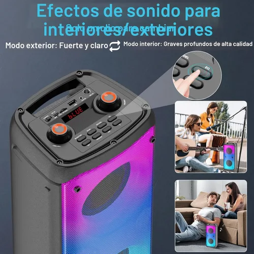 Miniatura 6 de Altavoz Bluetooth, altavoces para exteriores de 80W de potencia máxima, Bluetooth inalámbrico, TWS altavoces portátiles para fiestas con subwoofer