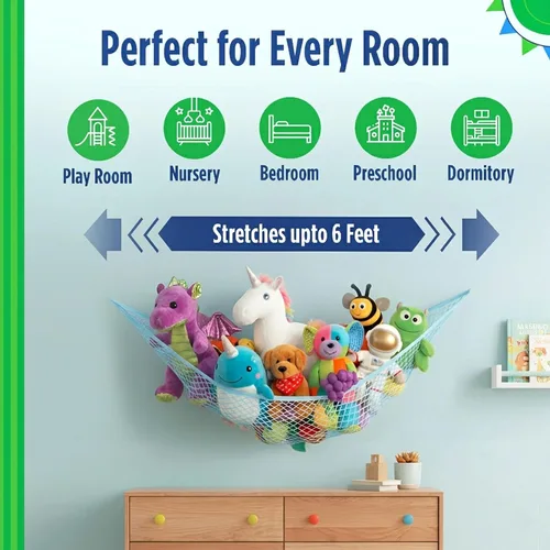 Miniatura 7 de Baby Buddy Red de almacenamiento de hamaca de animales de peluche, organizador de juguetes en esquina que ahorra espacio para guardería