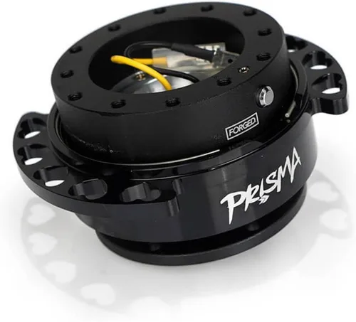 NRG Innovations NRG-SRK-222BK-BK Gen 2.0 Kit de liberación rápida para volante con adaptador Cuerpo negro/anillo de corte de corazón negro 6x70mm y