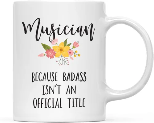 Miniatura 54 de Andaz Press Taza de café de 11 onzas, regalo de broma, tía porque Badass no es un título oficial, gráfico floral, 1 paquete