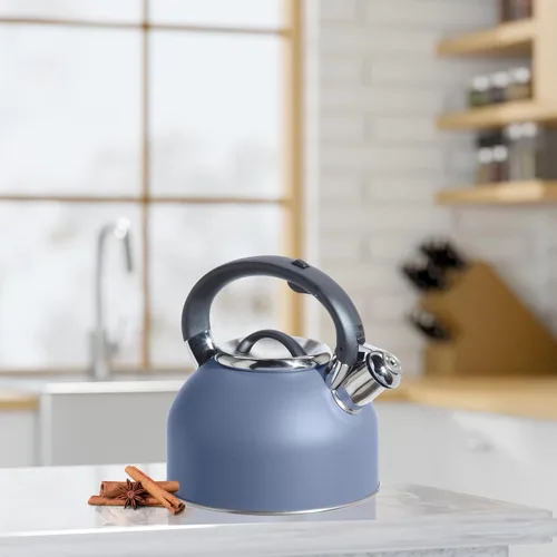 Miniatura 3 de OGGI Hervidor de té para estufa, 64 onzas/1.9 litros, acero inoxidable con silbato fuerte, hervidor de agua caliente ideal y caldera de agua