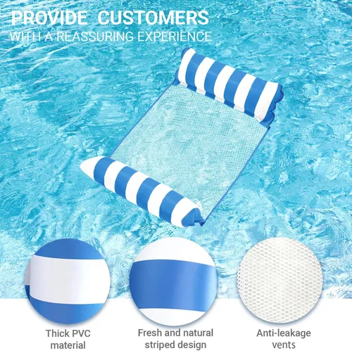 Miniatura 2 de Flotadores de piscina para adultos, balsas flotantes de malla inflables mejoradas, flotador de piscina multiusos 4 en 1, hamaca de agua, flotadores