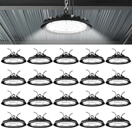 Miniatura 10 de Sunco UFO - Luz LED de alta bahía, 150 W, 21000 lúmenes, 5000 K, 100-277 V, regulable, 0-10 V, luces ultra brillantes para tienda comercial