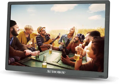 Audiobox Televisor y monitor LCD portátil de 15 pulgadas con HDMI, alta definición, reproducción multimedia versátil, soporte Dolby - Batería
