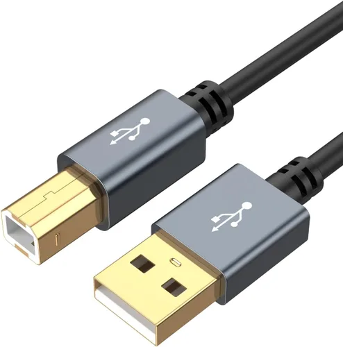 CableCreation Paquete de 2 cables de impresora USB de 10 pies, cable de impresora USB A a B para HP, Brother, Epson, Canon, Piano, Dac, funda de