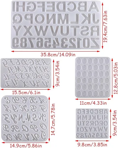 Miniatura 2 de Moldes de silicona con letras A-Z para manualidades de resina, moldes de llavero, moldes de resina epoxi del alfabeto, molde de silicona con 26