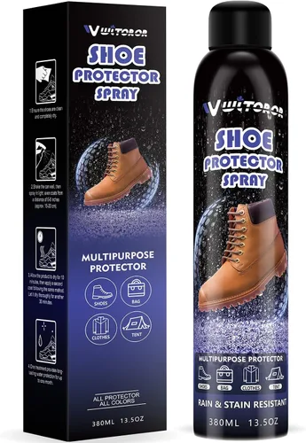 WITOROR Protector de zapatos en aerosol de 13.5 onzas, lluvia y manchas, impermeable, nanoprotección, spray impermeable para zapatos, gamuza, tenis,