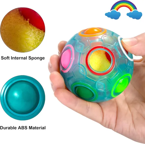 Miniatura 3 de Vdealen Bola mágica de rompecabezas de arcoíris, juguete antiestrés para niños y niñas, fiesta de cumpleaños, Pascua, San Valentín, Navidad, relleno
