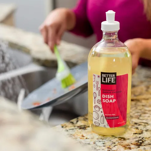 Miniatura 4 de Better Life Jabón para platos sin sulfato, resistente a la grasa y suave para las manos, granada, 22 onzas