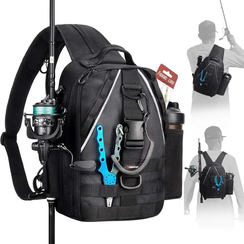 Piscifun Travel X - Bolsa de almacenamiento de pesca resistente al agua para hombres y mujeres, mochila multifuncional de almacenamiento de aparejos