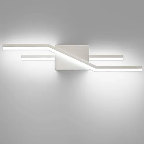 Miniatura 10 de SOLFART Luces de baño con acabado mate en negro, regulables, LED, para tocador, sobre espejo, 24 pulgadas, modernas, luces de pared