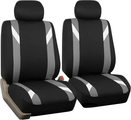 Miniatura 19 de FH Group - Fundas de tela para asientos delanteros bajos de auto con reposacabezas extraíble, ajuste universal, compatible con bolsa de aire