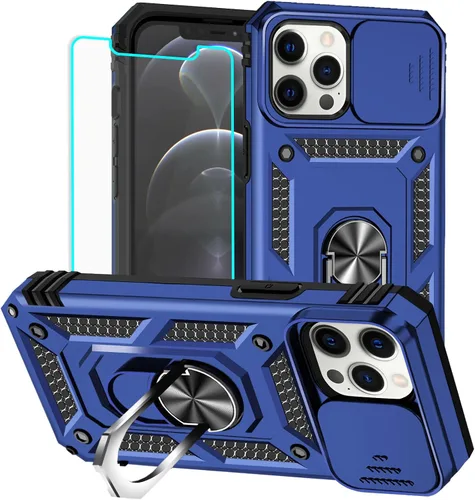 Miniatura 11 de HNHYGETE Funda para iPhone XR con protector de pantalla HD: [grado militar de 20 pies probada en caídas] Funda protectora para cámara deslizante a