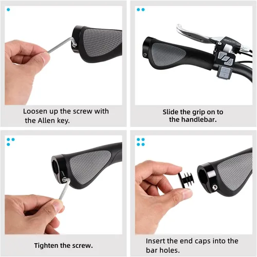 Miniatura 7 de Addmotor Agarres para manillar de bicicleta, protección de muñeca, textura suave, material de poliuretano, apto para manillar de bicicleta de 0.874