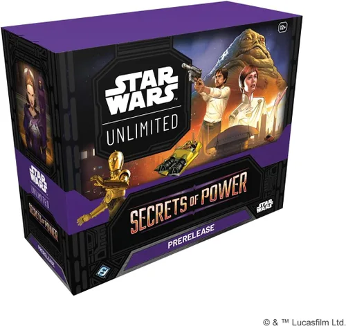 Asmodee Star Wars: Caja ilimitada de TCG Secrets of Power PRERELEASE - 6 paquetes de refuerzo, tarjetas promocionales exclusivas de la canciller