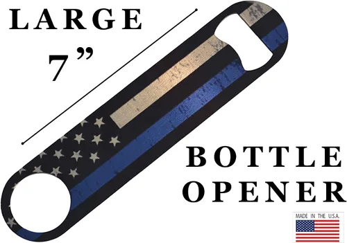 Miniatura 3 de Abrebotellas de velocidad para oficial de policía de línea azul fina, regalo resistente, aplicación de la ley, bandera Blue Lives Matter