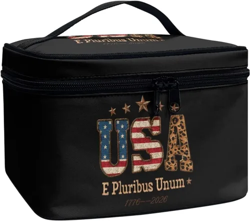 Miniatura 38 de 60S Groovy Hippie Flower Pink Pattern Travel Makeup Bags for Women Portable Tote Cosmetic Case with Carry Handle Toiletry Accessories Storage