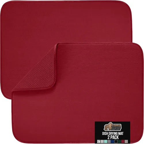 Miniatura 50 de GORILLA GRIP Tapete de microfibra ultra absorbente de agua, malla gruesa de secado rápido, almohadilla antideslizante para platos de fregadero