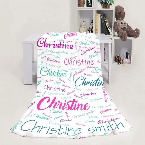 Miniatura 3 de Manta de bebé personalizada con nombre para niñas, mantas con nombre de bebé floral personalizadas para bebés, recién nacidos