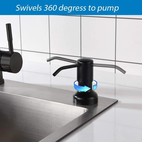 Miniatura 5 de Dispensador de jabón integrado para fregadero de cocina, dispensador de jabón de cocina, juego de bomba de acero inoxidable para jabón o loción